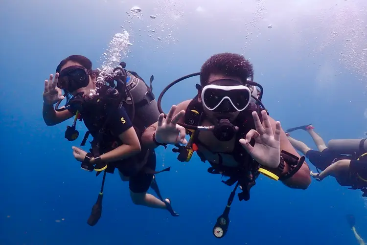 Parth diving in Koh Tao, Thailand